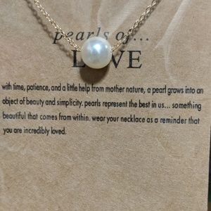 Pearls of Love Gold tone 18" necklace